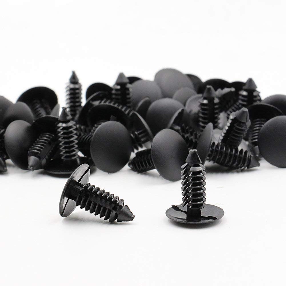 MANSHU 200 Pcs Car Plastic Trim Boot Rivets Push Clip Fastener, 6.4mm Hole Push Retainer Bumper Fender Shield Clips, Automotive Plastic Push Pins Bumper Clips, Car Plastic Rivets Retainers Screw. - Image 3